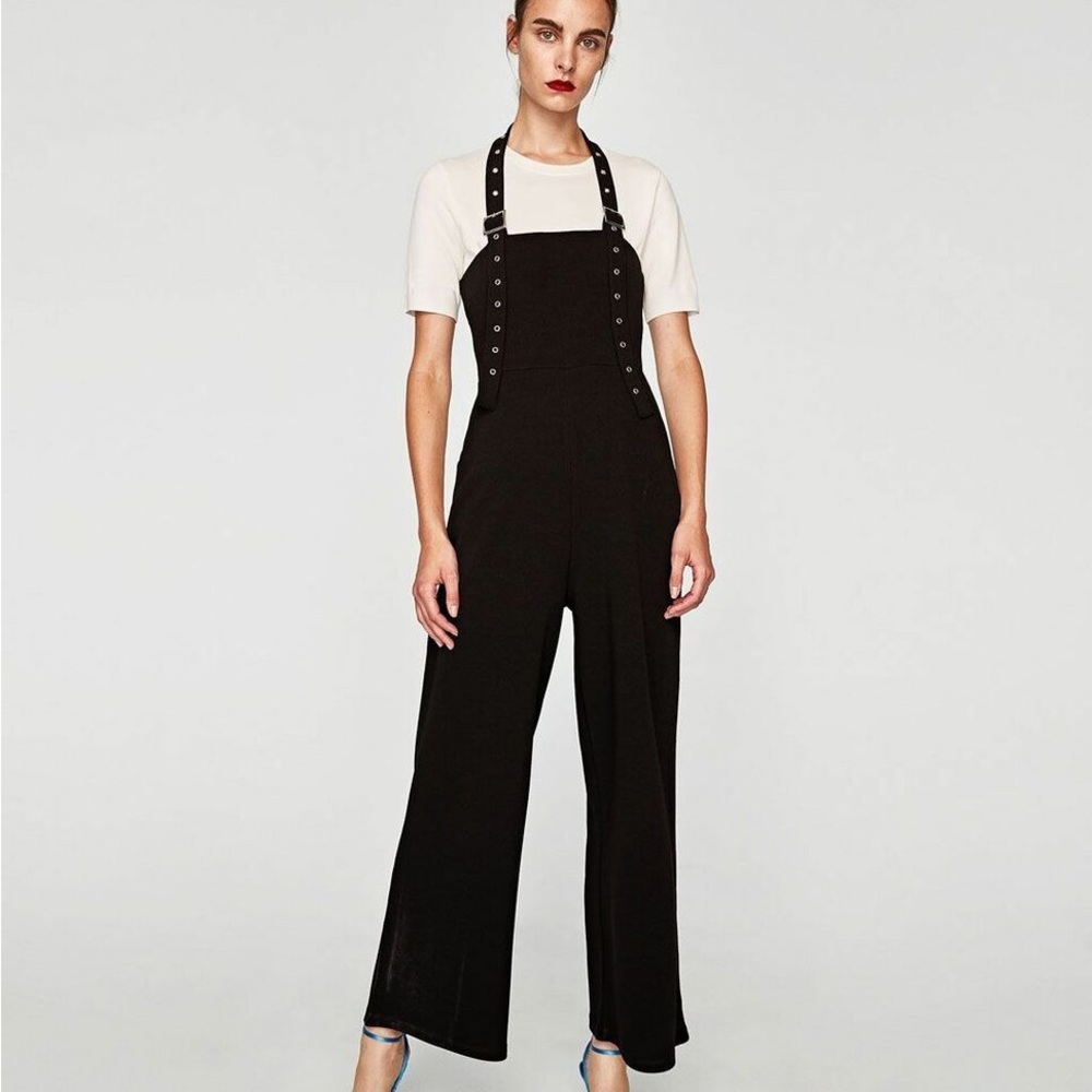 Zara Halter Buckle Strap Jumpsuit M